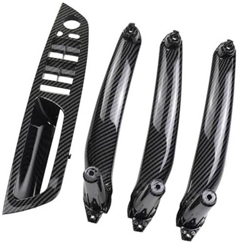 Auto-Innentürverkleidungsgriff-Zugverkleidungsabdeckung, for, E70 X5 E71 E72 X6 Autozubehör Innentürgriffgriff(Carbon fiber-4pcs) von ASDGH