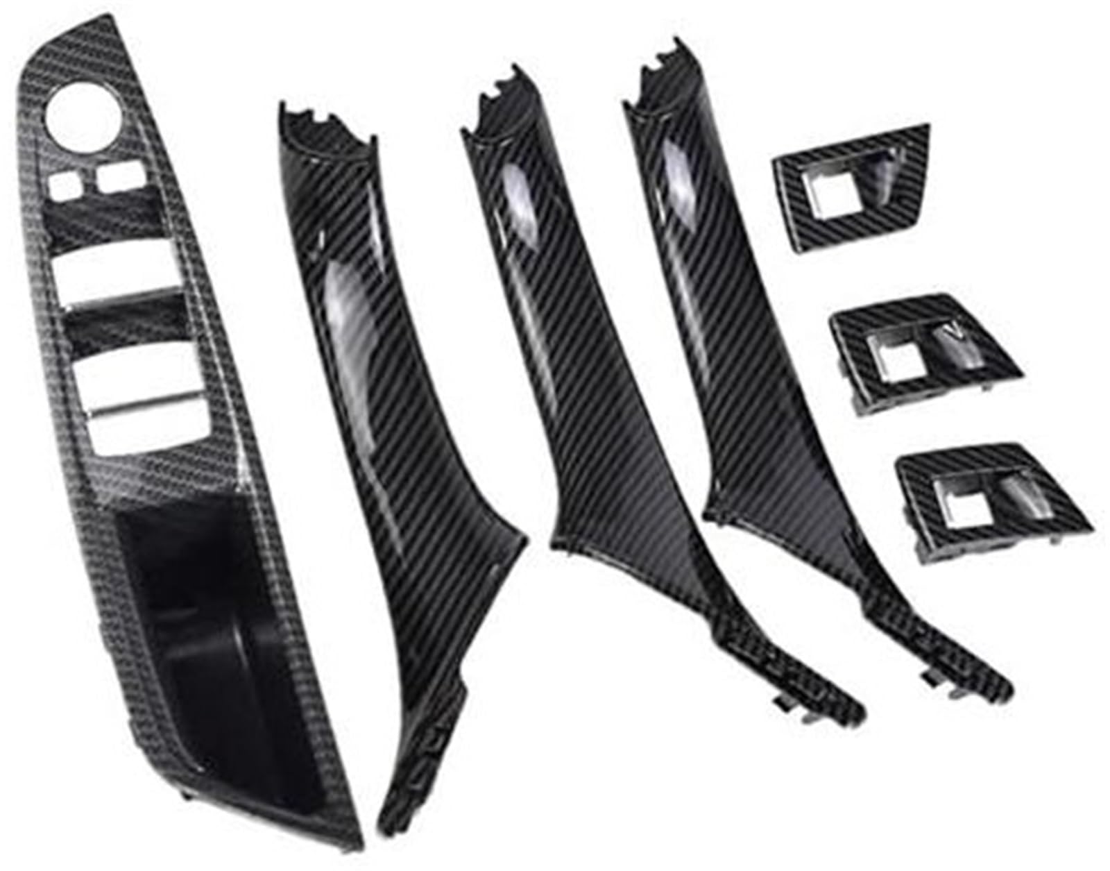 , for, F10 2010-2017 RHD rechts vorne Auto Fahrersitz Armlehne Innentürgriff Innenverkleidung Pull Trim Cover Innentürgriffgriff(Carbon-7pcs) von ASDGH