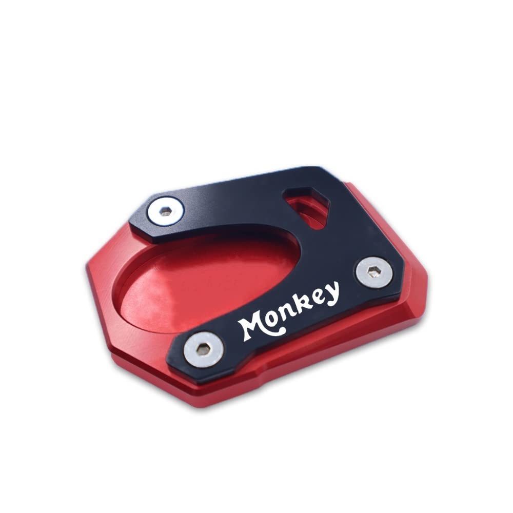 ASDRDDARF Motorrad-Seitenständerpolster Für H&ONDA Monkey 125 Monkey125 2018-2022 Motorrad CNC Kickstand Fuß Seite Stehen Verlängerung Pad Unterstützung Platte Vergrößern Stehen(Red 33) von ASDRDDARF