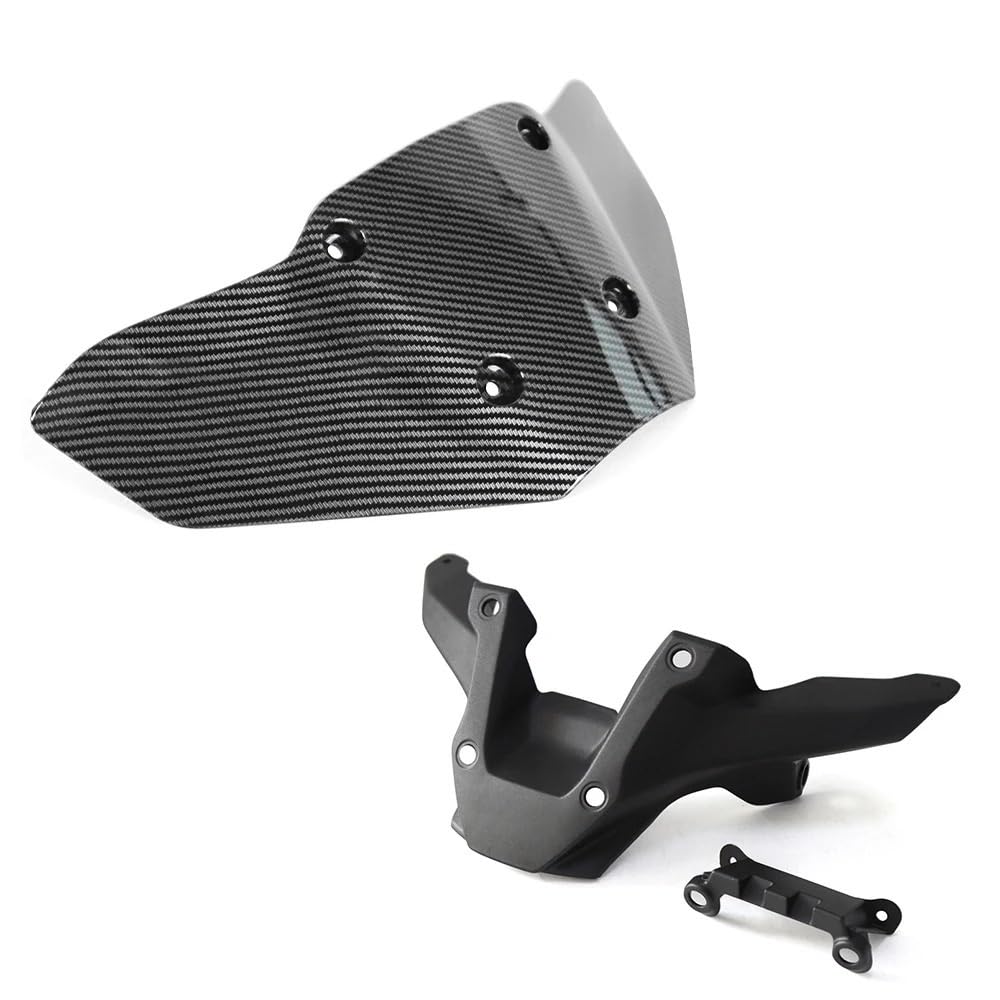 ASDRDDARF Windschutzscheibe Motorrad Für Y&AMAHA MT 09 MT-09 SP 2024 Motorrad Zubehör Windschutzscheibe Front Unterstützung Windschutzscheibe Windabweiser Verkleidung Niedriger(1set Carbon Fiber) von ASDRDDARF