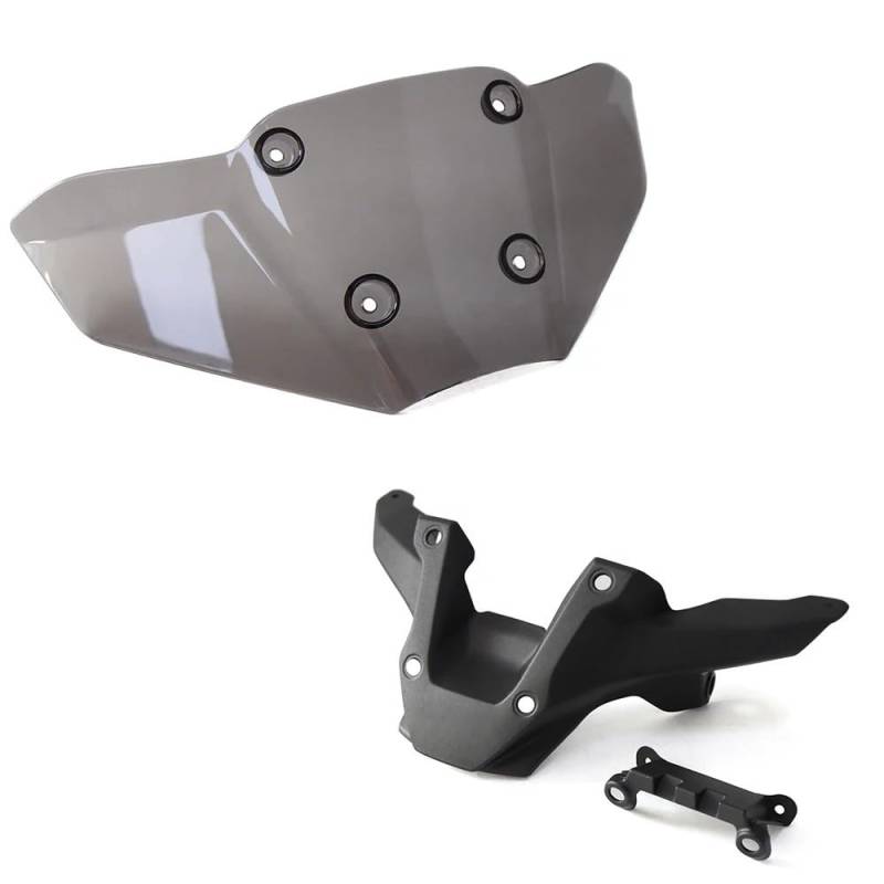 ASDRDDARF Windschutzscheibe Motorrad Für Y&AMAHA MT 09 MT-09 SP 2024 Motorrad Zubehör Windschutzscheibe Front Unterstützung Windschutzscheibe Windabweiser Verkleidung Niedriger(1set Light Gray) von ASDRDDARF