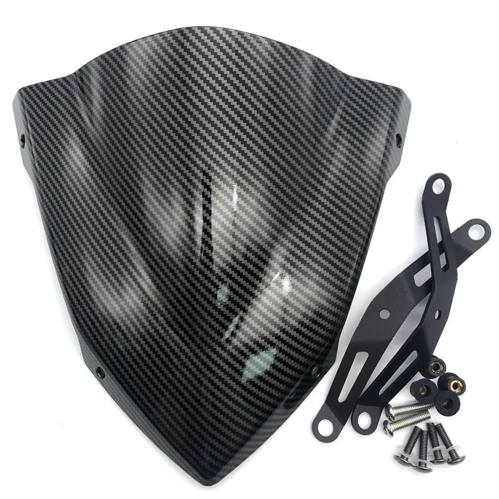 ASDRDDARF Windschutzscheibe Motorrad Für Y&AMAHA MT25 MT03 2020-2024 MT-25 MT-03 2023 2022 Motorrad Sport Touring Frontscheibe Windschutz Visier Windabweiser(Carbon) von ASDRDDARF