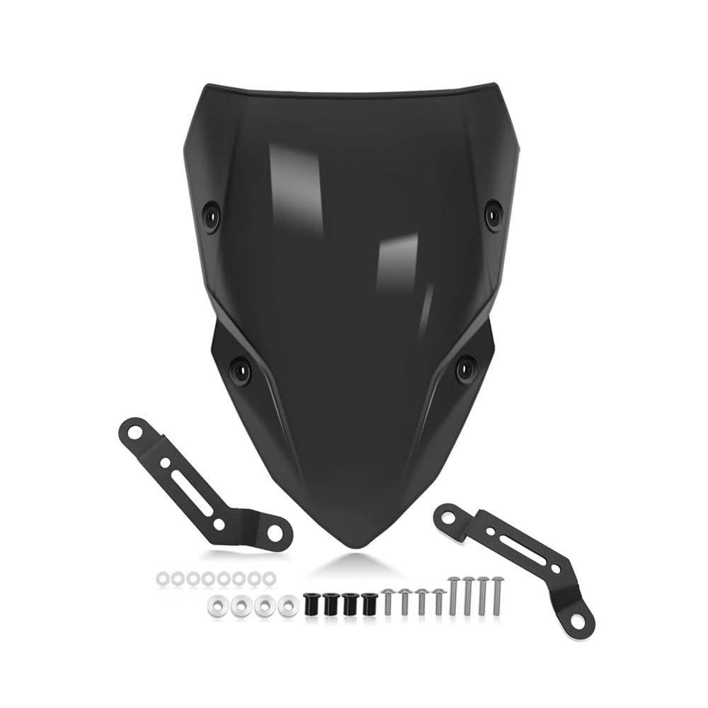 ASDRDDARF Windschutzscheibe Motorrad Für Z 500 Für Z500 Für SE 2024 2025 Motorrad Erhöhung Frontscheibe Double Bubble Windschutz Verkleidung Deflektor Spoiler(Black) von ASDRDDARF