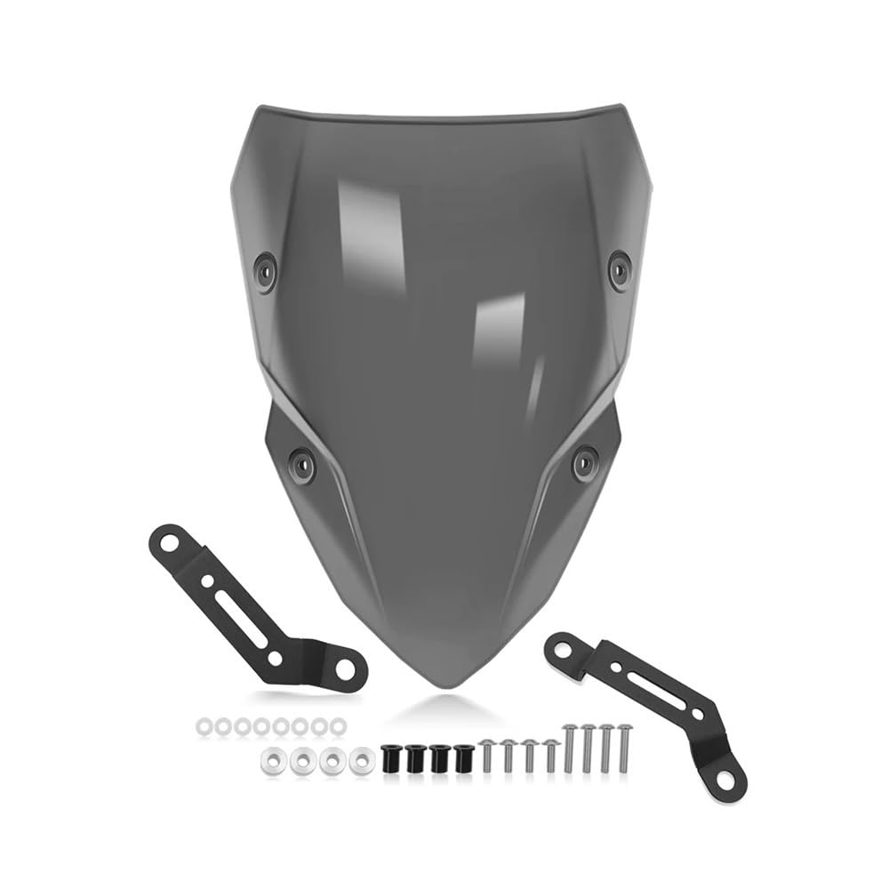 ASDRDDARF Windschutzscheibe Motorrad Für Z 500 Für Z500 Für SE 2024 2025 Motorrad Erhöhung Frontscheibe Double Bubble Windschutz Verkleidung Deflektor Spoiler(Gray) von ASDRDDARF