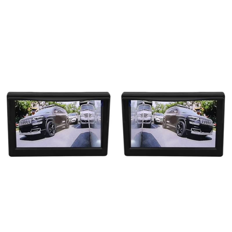 Side View Camera System Kit, View Car Camera Monitor Screen, 5-Zoll-LCD-Monitor, Nachtsicht, IP67, Wasserdichtes Rückfahrkamerasystem von ASHATA