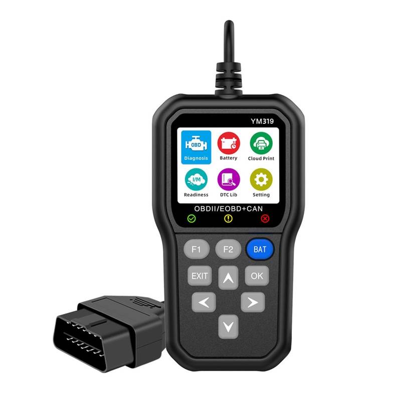 Autoscanner Autodiagnosewerkzeug Batterietester YM319 OBD2-Scanner Fahrzeuginformationen lesen Motorsystem prüfen Mehrsprachiger Codeleser von ASHBV