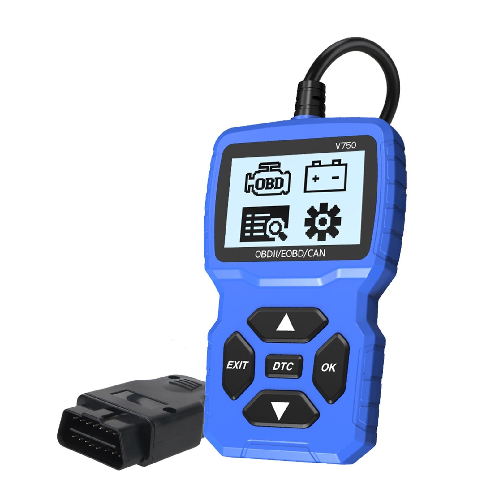 Autoscanner Motorsystem-Batterietester prüfen, mehrsprachig, V750, Fahrzeuginformationen lesen, Autodiagnosetool, OBD2-Scanner, Codeleser von ASHBV