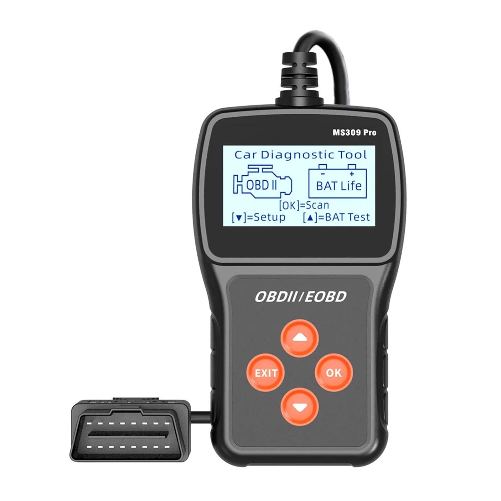 Autoscanner Motorsystem prüfen Autodiagnosetool OBD2-Scanner Live-Datencodeleser Batterietester MS309PRO Mehrsprachig von ASHBV