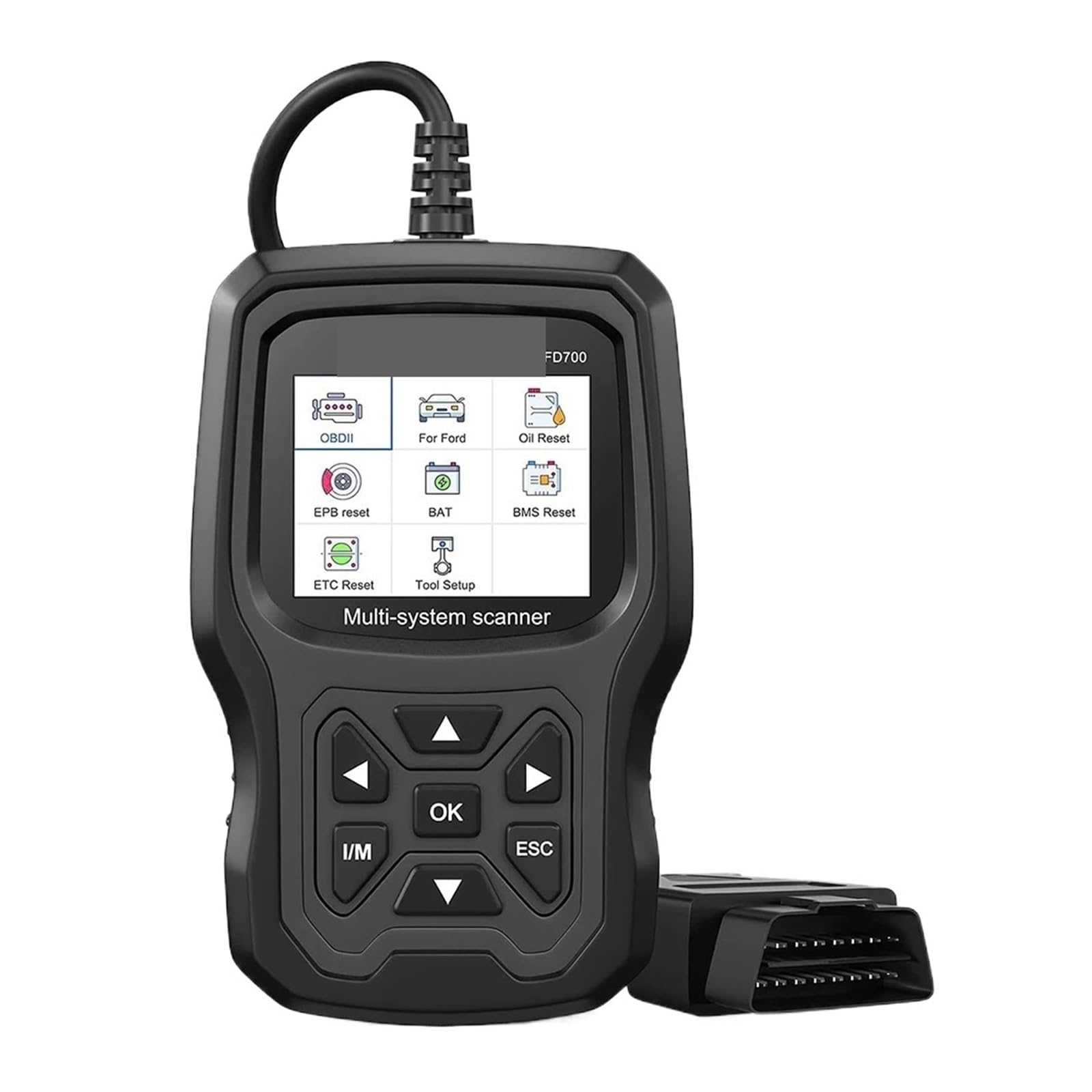 Autoscanner OBD2 Scanner Vollsystem-Codeleser OBD 2 mit Motor ABS SRS EPB/Gas Öl Reset Autodiagnosewerkzeug von ASHBV