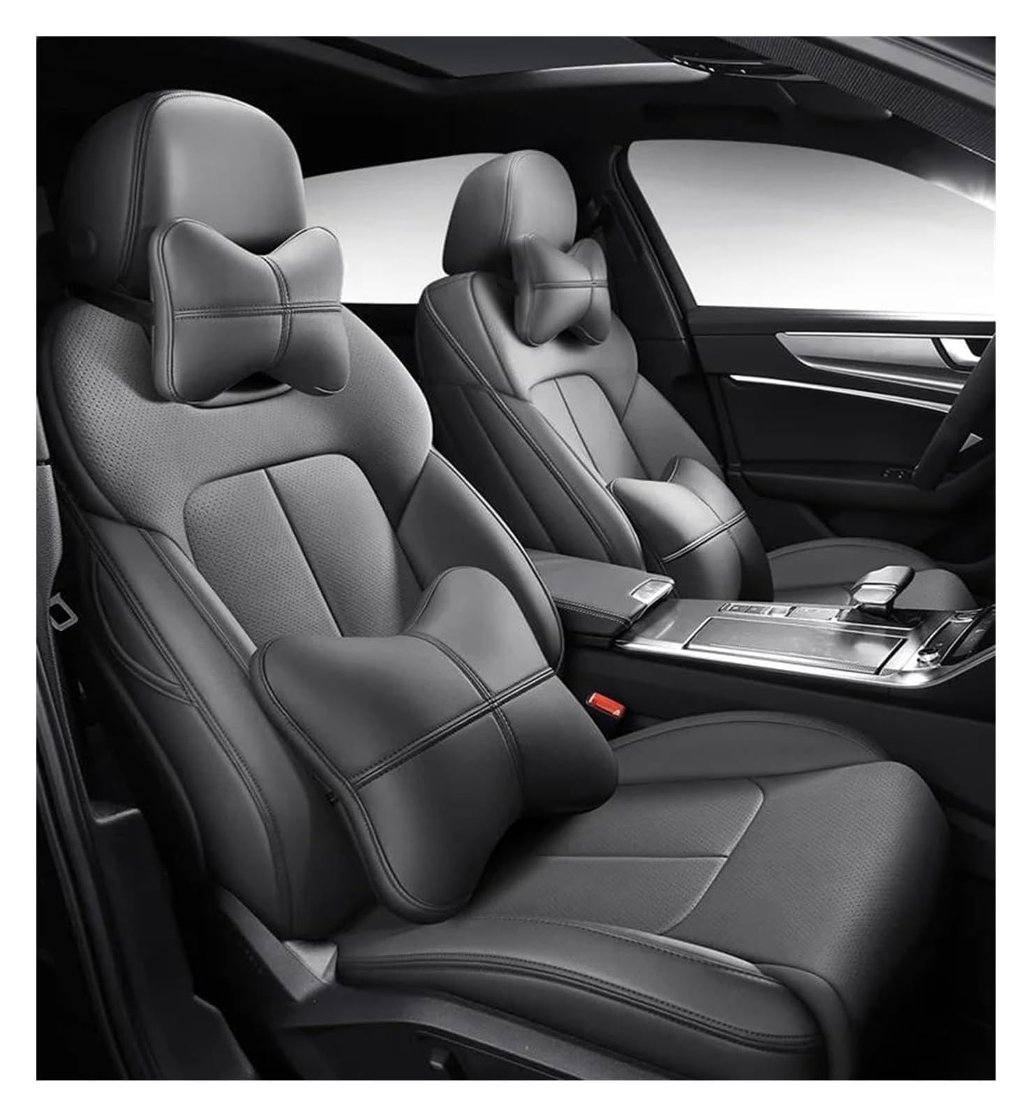 ASHILD Auto Sitzbezüge Für Borgward Für Bx5 Bx7 Auto Zubehör Sitzkissen Sitz Protektoren Auto Sitz Abdeckung Auto Sitzbezüge Custom Leder Auto(Gray Lux) von ASHILD