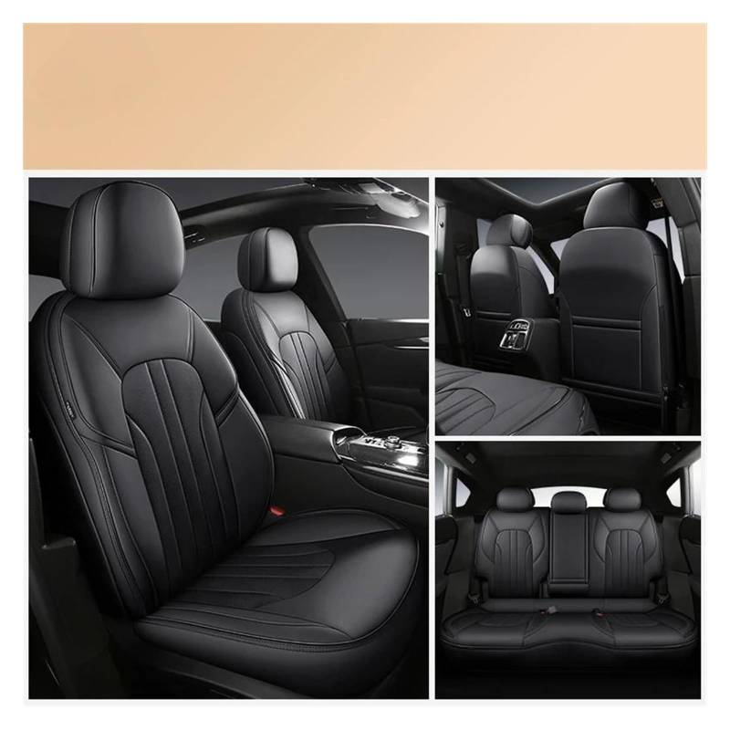 ASHILD Auto Sitzbezüge Für Grand Cherokee 2012-2017 Leder Innen Auto Seat Protector Auto Sitzbezüge Custom Full Set Auto Sitzbezüge(Schwarz) von ASHILD