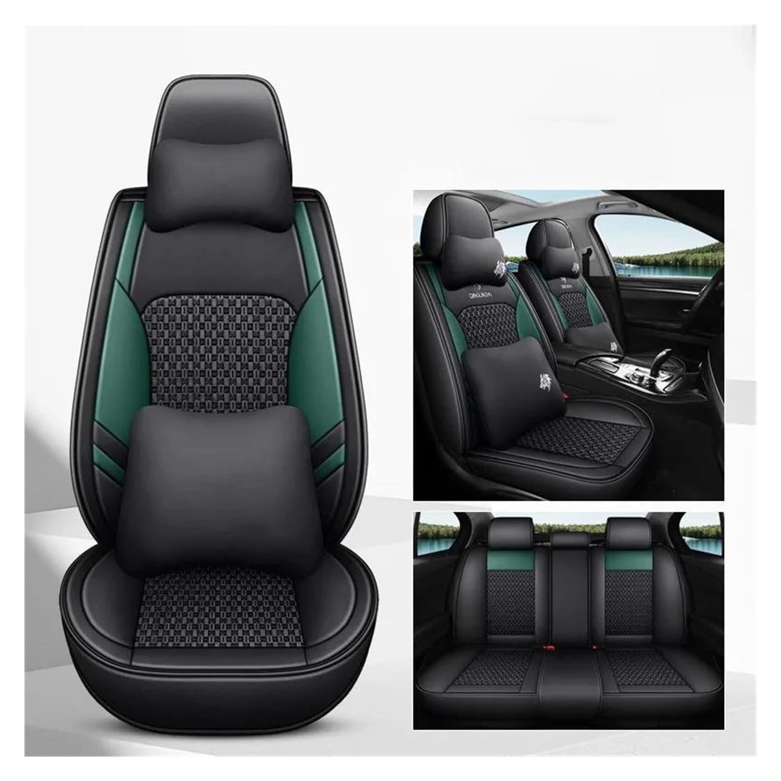 ASHILD Auto Sitzbezüge Für Hummer Für H2 H3 Auto Styling Auto Zubehör Sitzbezüge Für Auto Sitzbezüge Auto Sitzbezug(Green A) von ASHILD