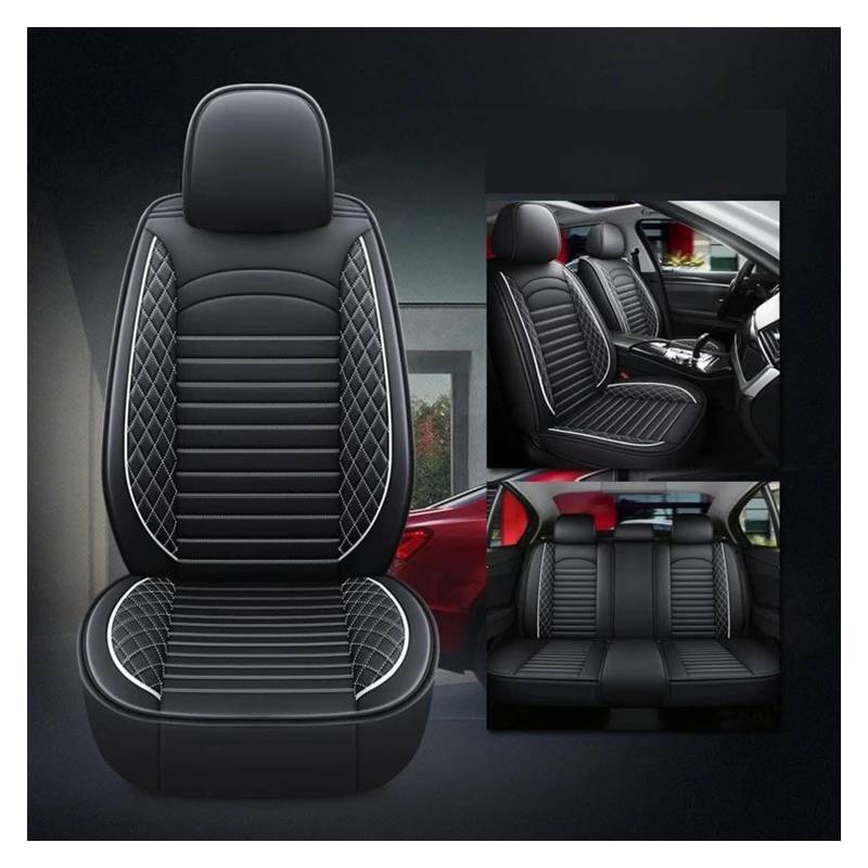 ASHILD Auto Sitzbezüge Für M&EGANE Für Koleos Für Laguna Für Kadjar Für Scenic Für Espace Für Fluence Autositzbezüge Universal 5 Sitz Auto Sitzbezug(Black White A) von ASHILD