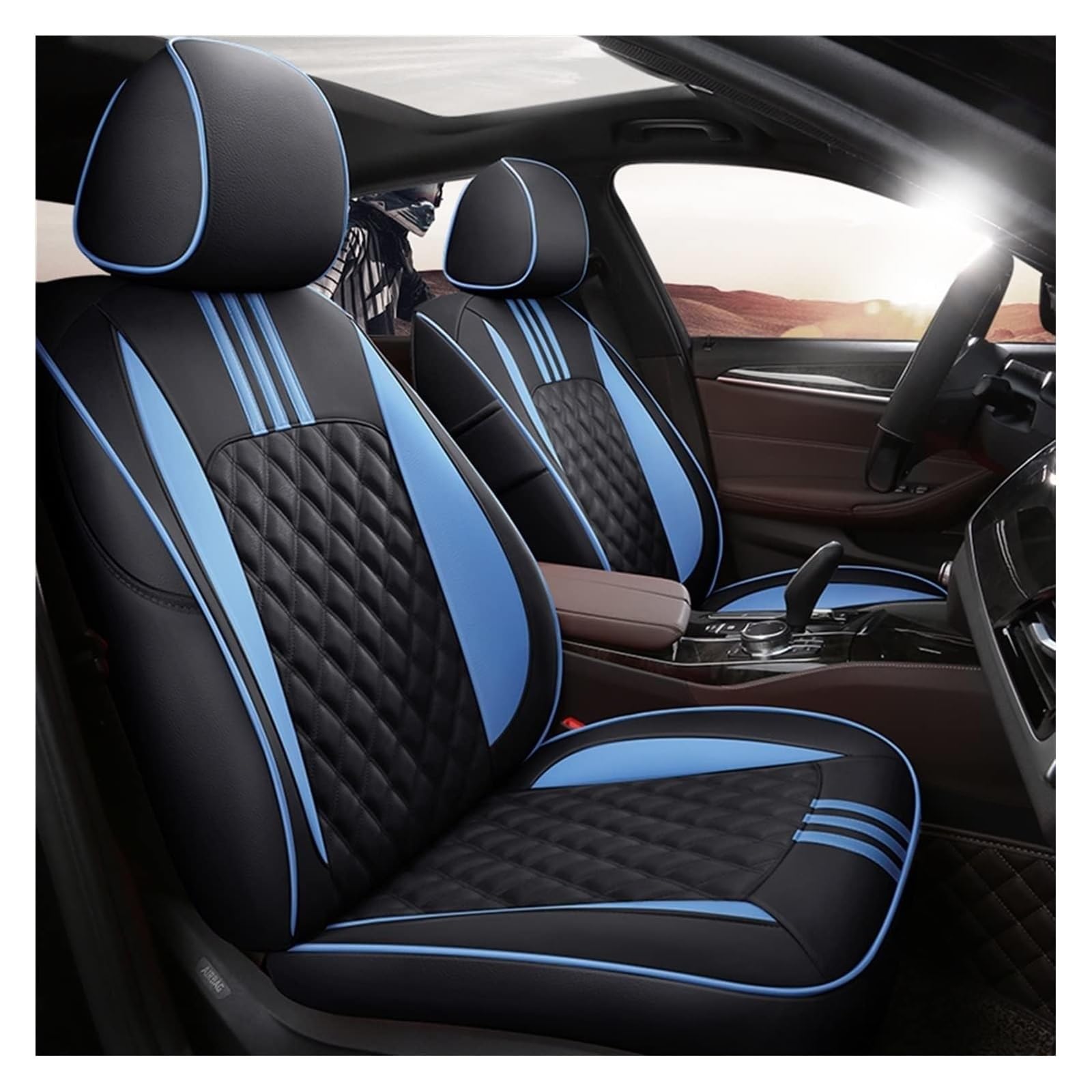 ASHILD Auto Sitzbezüge Für Model 3 Für Model S Für Model X Auto Sitz Set Sitzkissen Abdeckung Schutz Custom Auto Sitzbezug Set(for Ec7 Sedan,No Pillow) von ASHILD