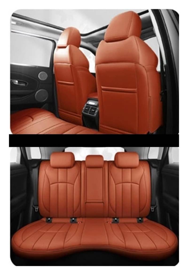 ASHILD Auto Sitzbezüge Für Suz&uki Für Grand Vitara 2007 Auto Nach Maß Echtes Leder Sitz Abdeckung Set Auto Sitz Set Sitzkissen Abdeckung Schutz(Braun) von ASHILD