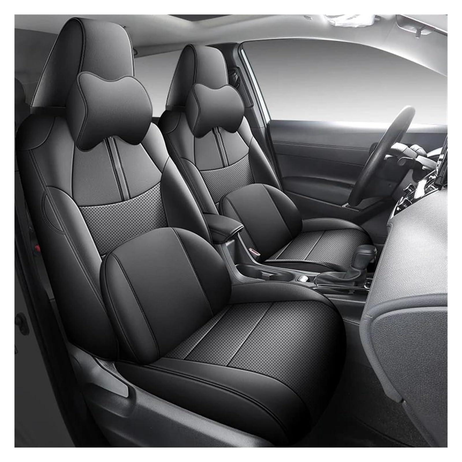 ASHILD Auto Sitzbezüge Für T&oyota Für RAV4 2020-2023 Auto Interior Styling Protector Auto Sitzbezüge Custom Full Set Auto Sitzbezüge(Black B) von ASHILD