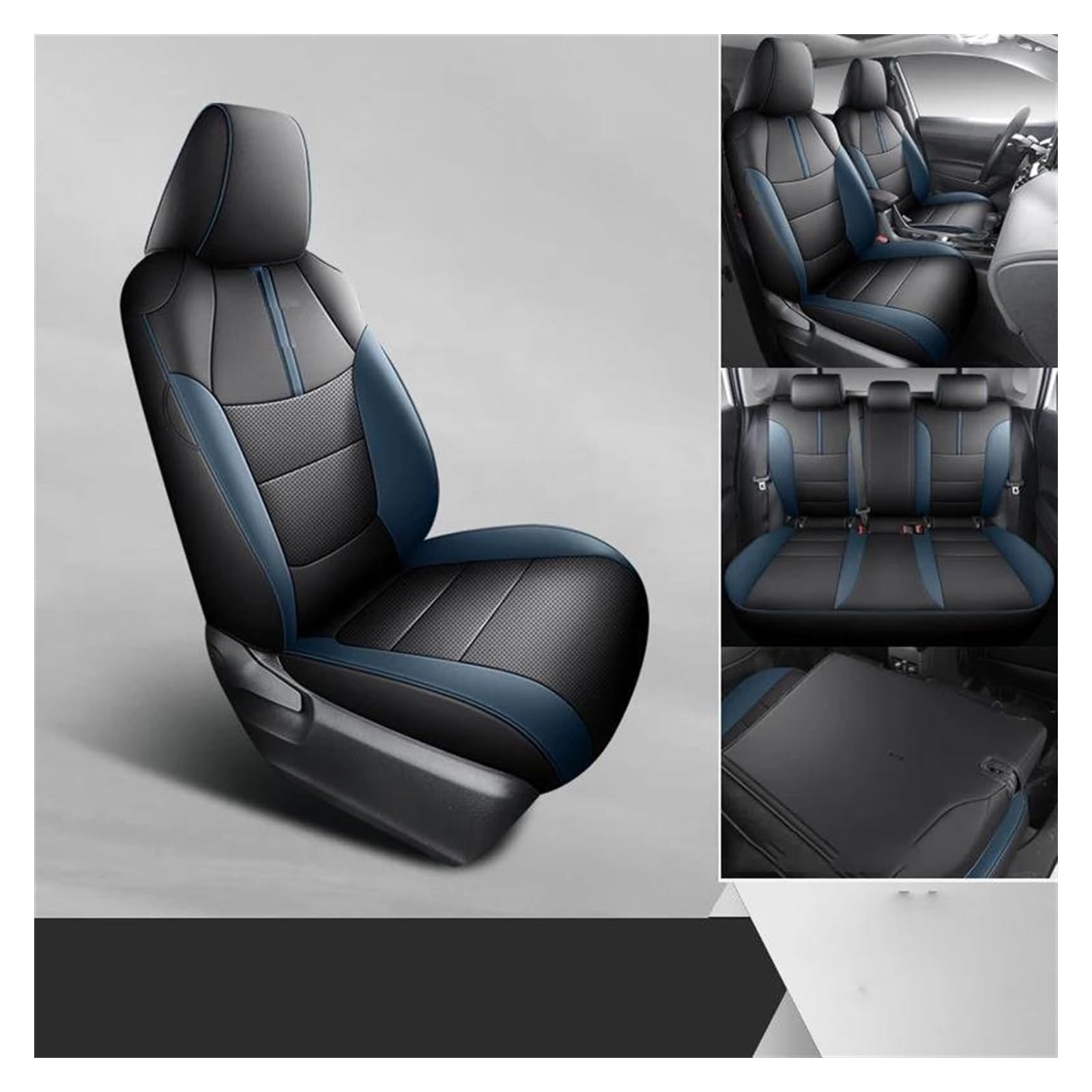 ASHILD Auto Sitzbezüge Für T&oyota Für RAV4 2020-2023 Auto Interior Styling Protector Auto Sitzbezüge Custom Full Set Auto Sitzbezüge(Blue A) von ASHILD