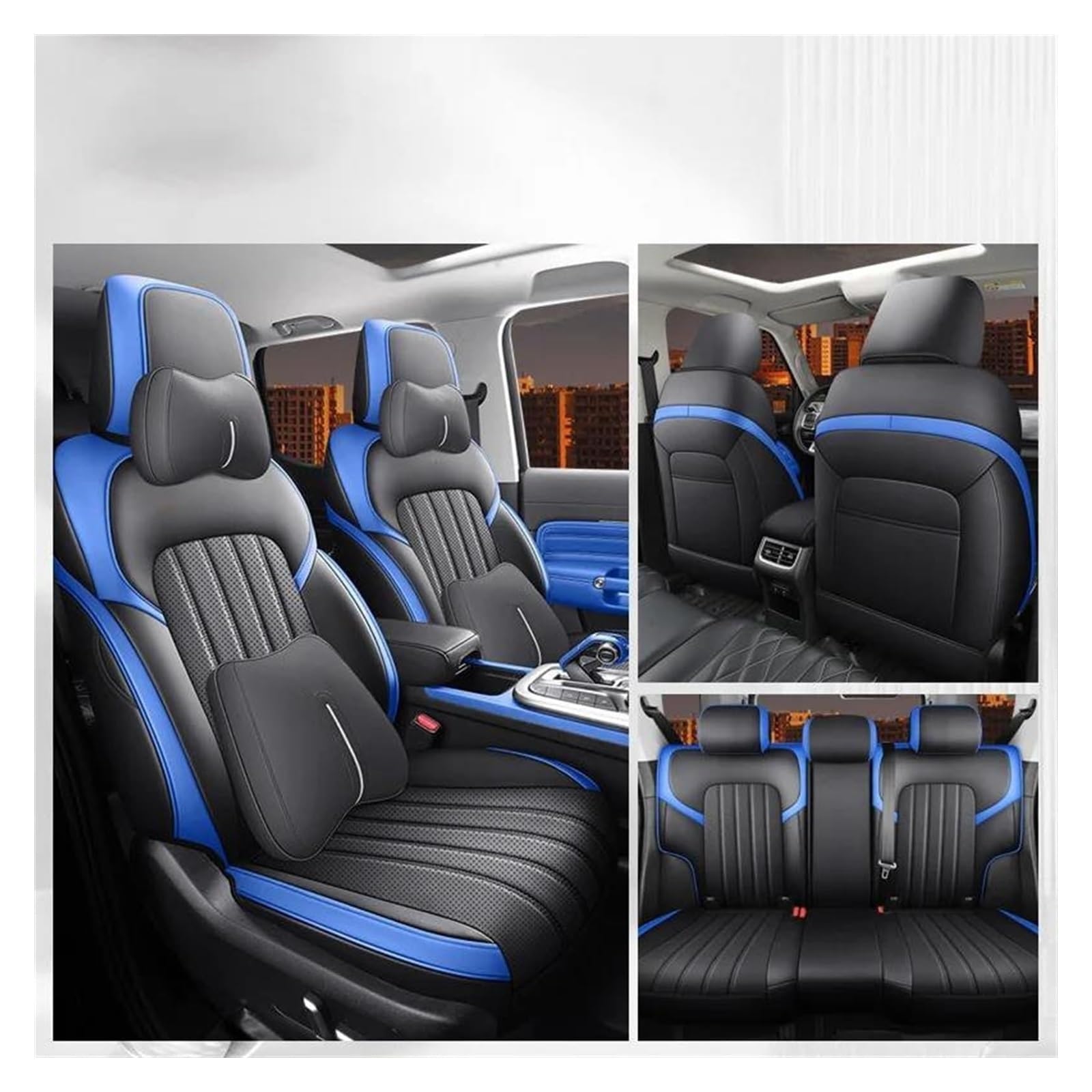 ASHILD Auto Sitzbezüge Für Tank 300 2021-2024 Auto Interior Styling Schutz Sitzbezüge Für Auto Sitzbezüge Custom Auto Sitzbezüge Vollen Satz(Blue A) von ASHILD