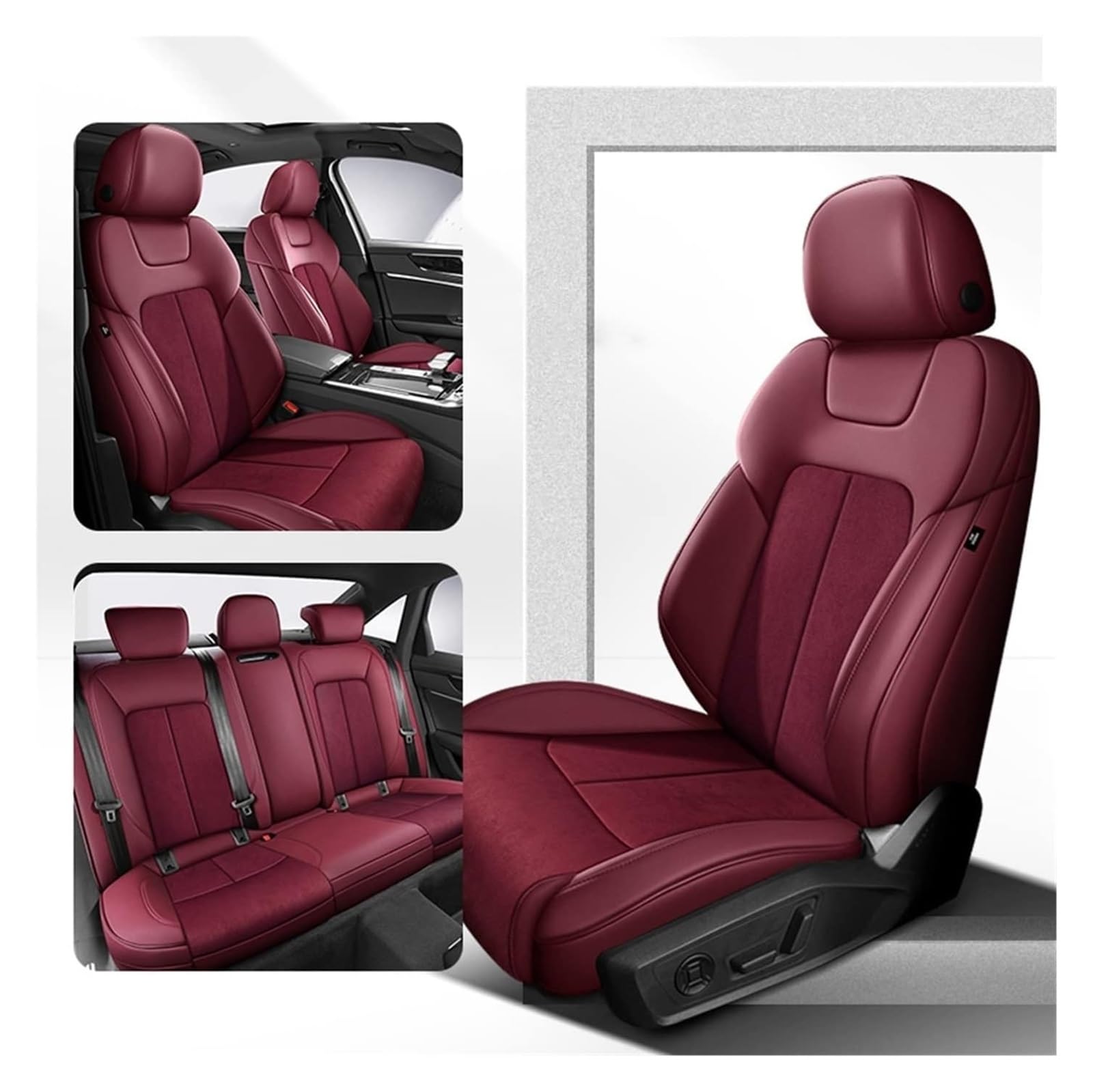 ASHILD Auto Sitzbezüge Für Volvo Xc90 V50 S60 V40 V70 Xc60 S90 Xc40 C30 C70 S80 Autositzkissen Protektoren Autositzbezüge 5 Sitze Komplettset Custom(6) von ASHILD