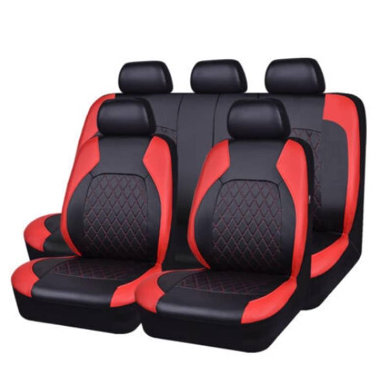 ASHILD Autositzbezüge Set Universal für Range Rover Evoque I L538 2015-2018,Auto-Sitzbezug Komplett-Set/Allwetter Wasserdicht Bequem Sitzbezügesets Sitzkissen Protektoren Zubehör,D-RED von ASHILD