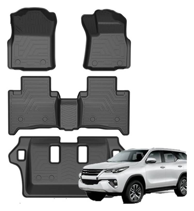 ASHILD Car Fußmatten-Set Für T&oyota Für Fortuner 2016 2017 2018 2019 2020 2021 Auto Boden Matte Teppich TPE Fuß Pad Matten Abdeckung Auto Matte von ASHILD