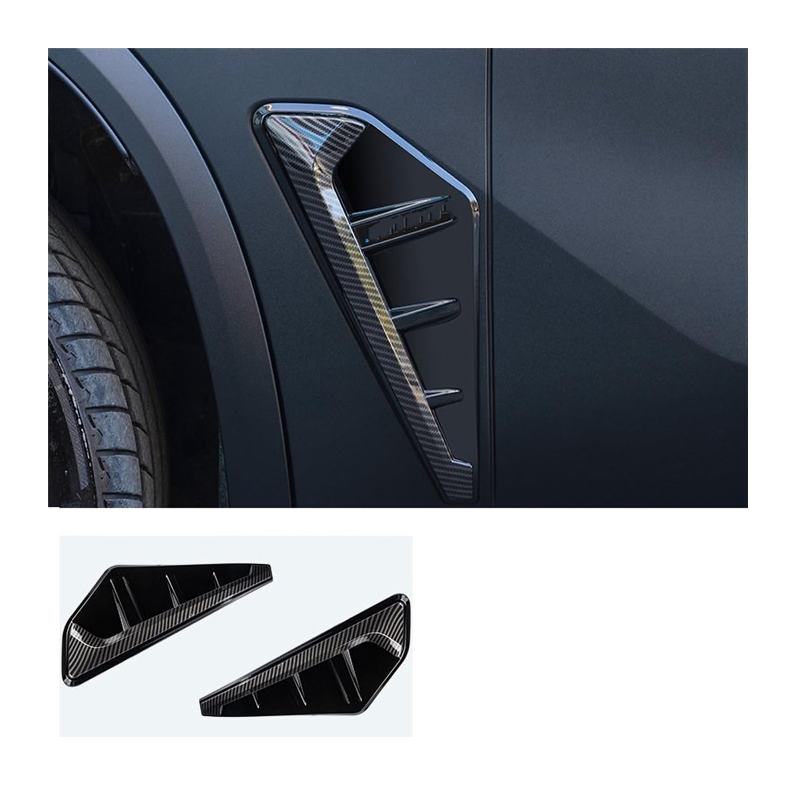 ASHILD Auto Außen Lufteinlässe Für B&MW Für X5 Für G05 2018-2022 Auto Seite Fender Vent Air Abdeckung Trim Aufkleber (Farbe : Carbon Black 1 Pair) von ASHILD