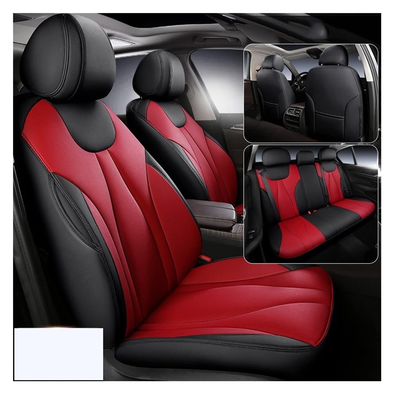 Auto Sitzbezüge Für Astra K Für Zafira AH Für Vectra B Für Meriva B Autositz Set Sitzkissen Abdeckung Schutz Custom Auto Sitzbezug Set(Black Red) von ASHILD