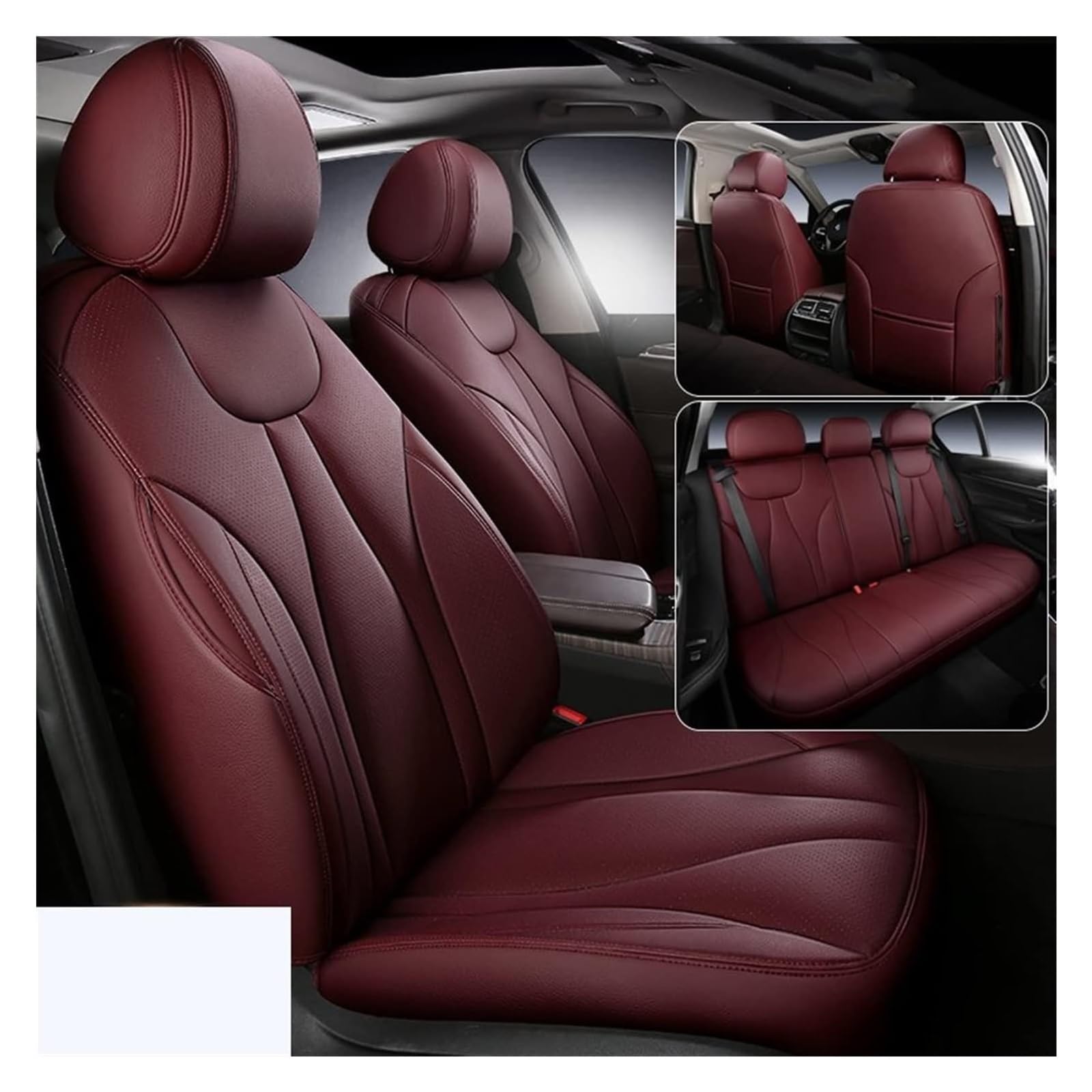 Auto Sitzbezüge Für Astra K Für Zafira AH Für Vectra B Für Meriva B Autositz Set Sitzkissen Abdeckung Schutz Custom Auto Sitzbezug Set(Wine Red) von ASHILD