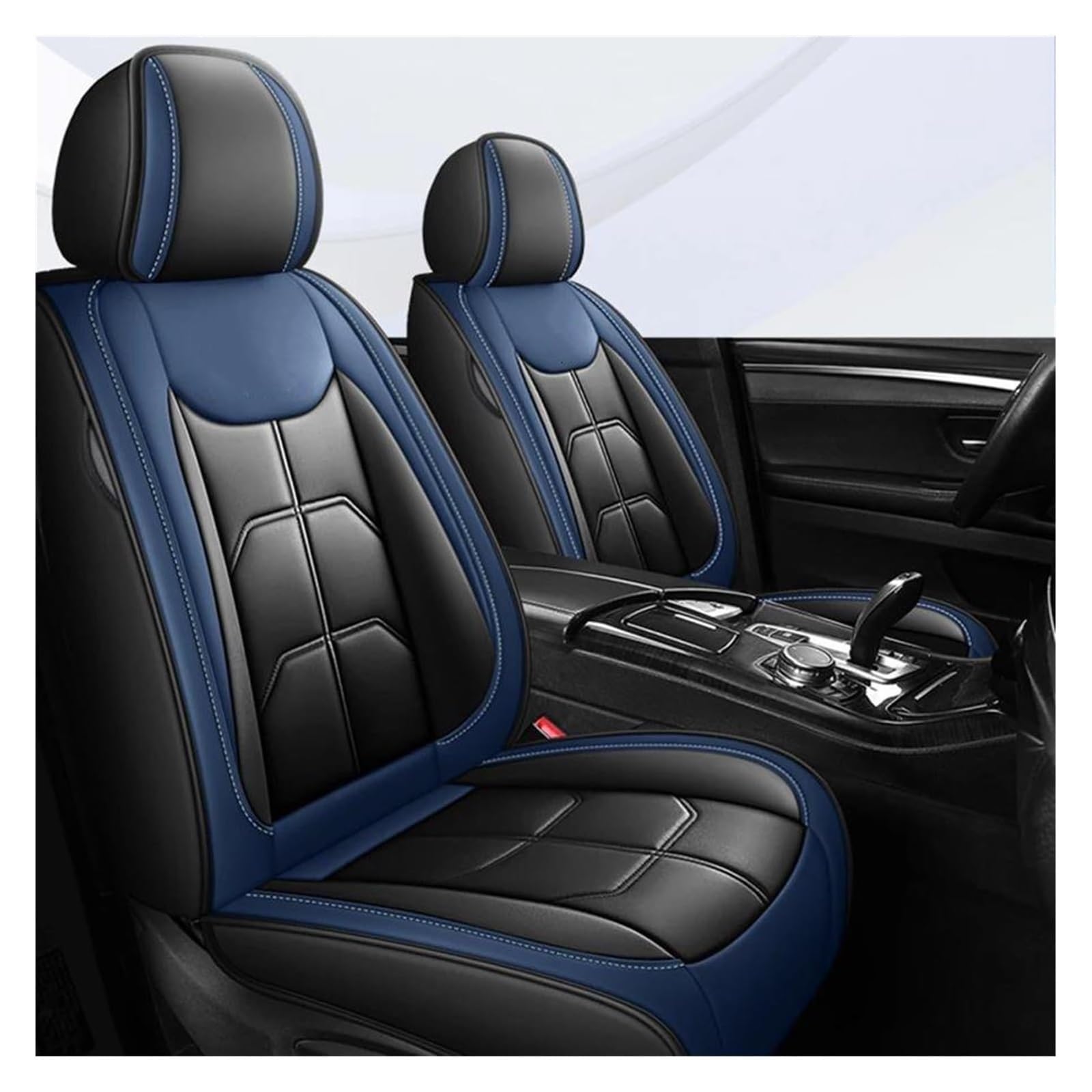 Auto Sitzbezüge Für M&ITSUBISHI Für Outlander ASX Für Eclipse Für Cross Für Lancer Für Pajero Sport Auto Sitzkissen Auto Sitzbezüge(Black Blue) von ASHILD