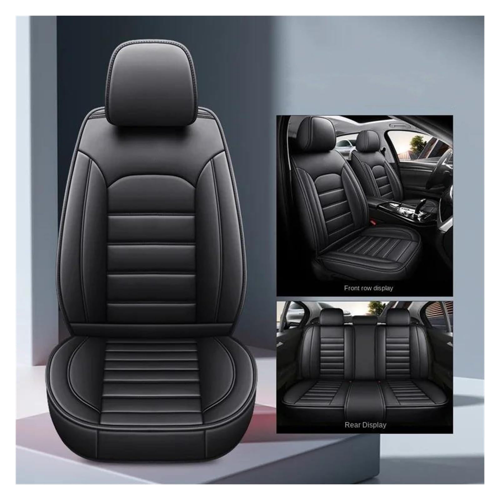 Auto Sitzbezüge Für T&oyota Für Hilux Für Sequoia Für Chr Für Livin Für Camry Für Venza Auto Innen Seat Protector Auto Sitzbezüge(Black A) von ASHILD