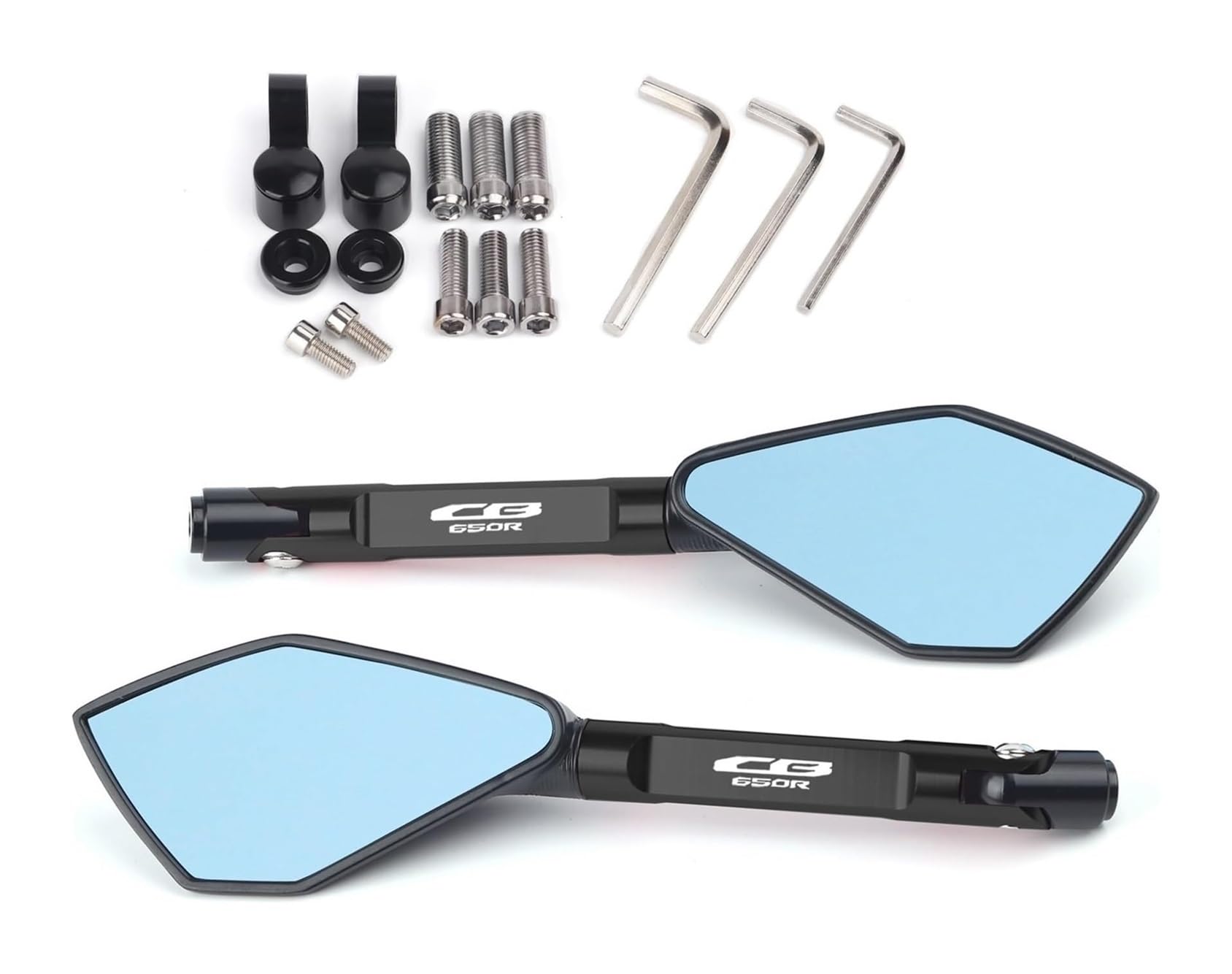 Motorbike Mirrors Side Für CB650R CB650 R Universal Motorradspiegel CNC Seitenrückspiegel Blau Blendschutzspiegel Motorradrückspiegel(Schwarz) von ASHILD