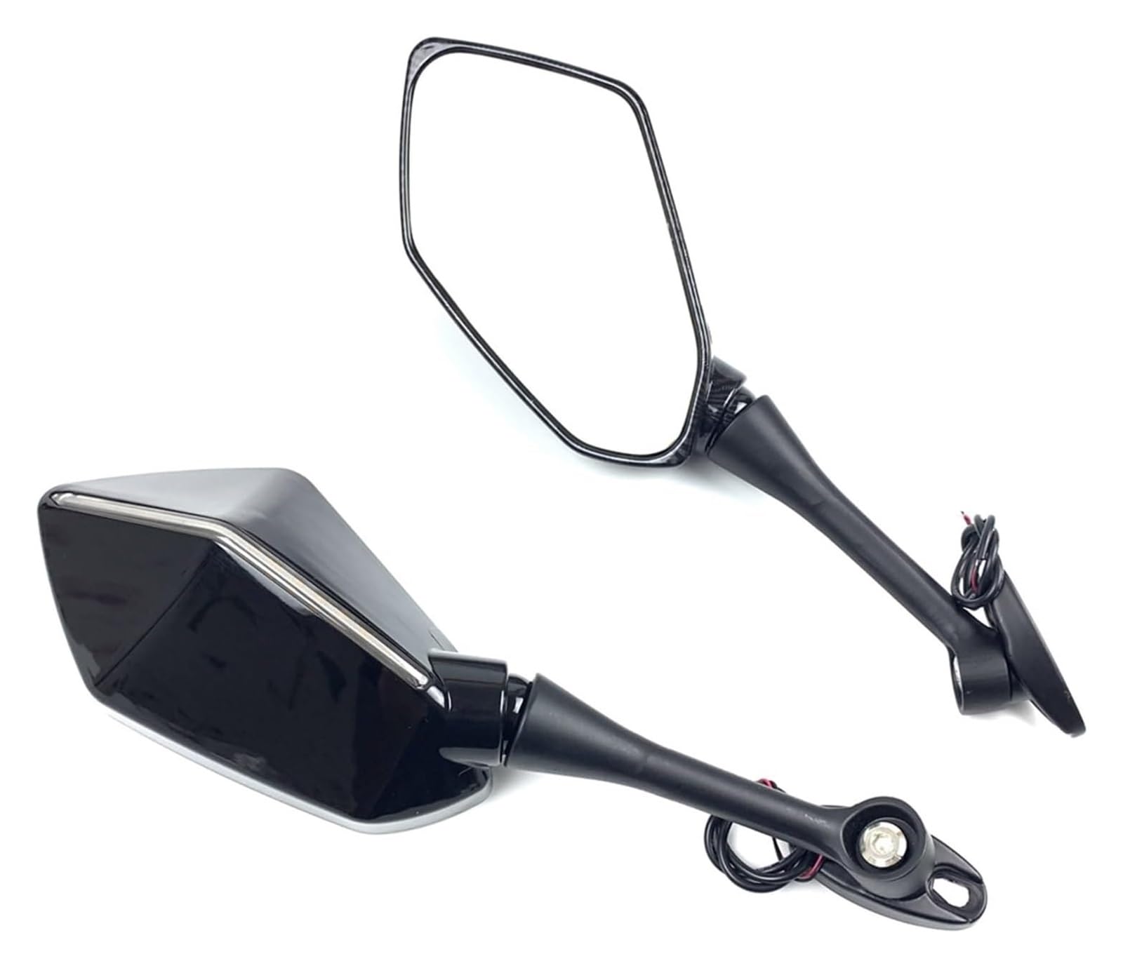 Motorbike Mirrors Side Für CBR600RR 2003-2019 Für CBR1000RR 2004-2007 1 Paar Motorrad Rückspiegel Blinker Seite Spiegel Schwarz Carbon(Schwarz) von ASHILD