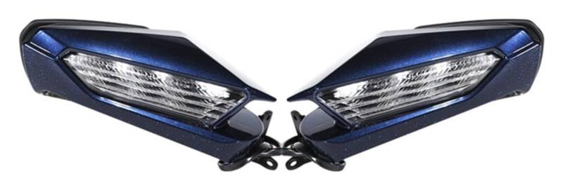 Motorbike Mirrors Side Für Goldwing GL1800 2018 2019 2020 2021 2022 2023 Motorrad Rückspiegel Blinker Klare Linse Rückspiegel(Blau) von ASHILD