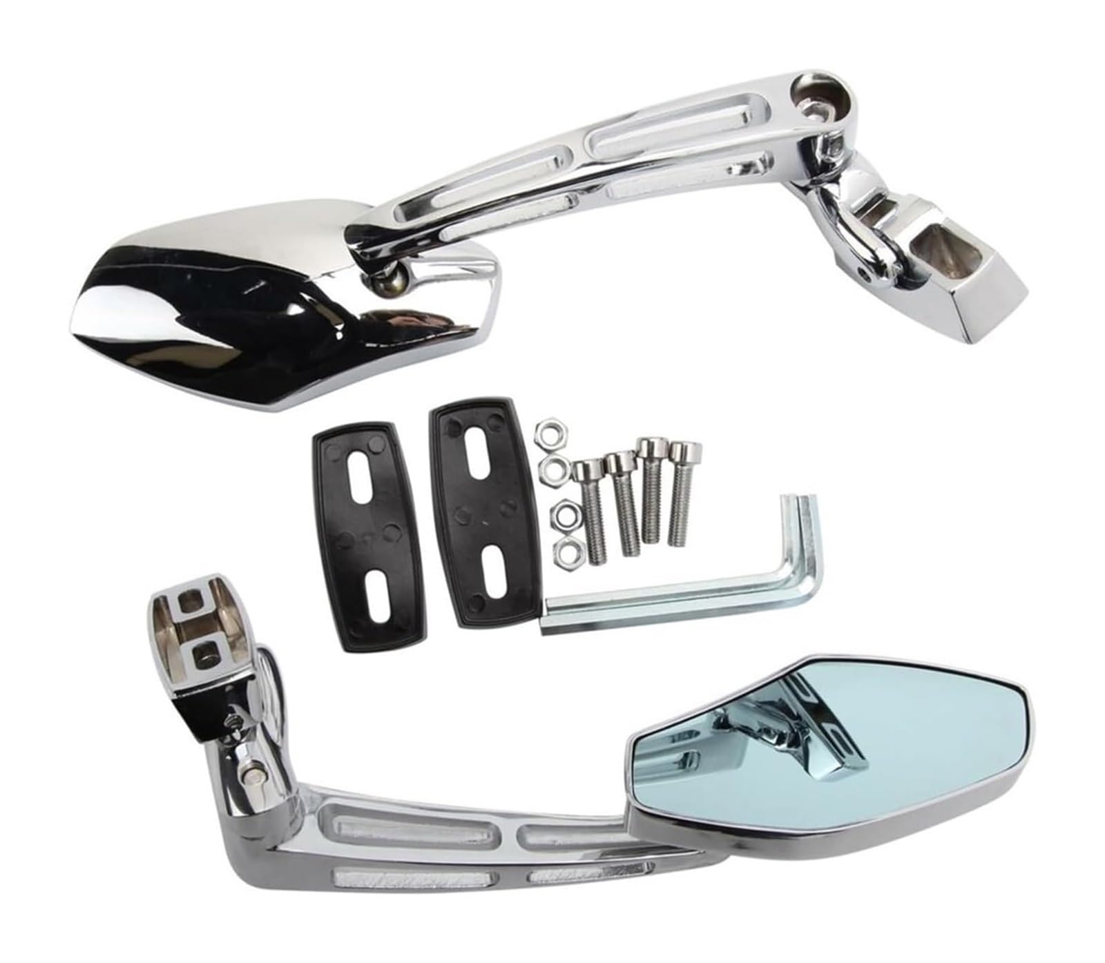 Motorbike Mirrors Side Für Y&amaha Für YZF R1 1998-2012 Für YZF R6 1999-2012 Motorrad Rearview Außenspiegel Motorrad Spiegel Rückspiegel(Chrom) von ASHILD