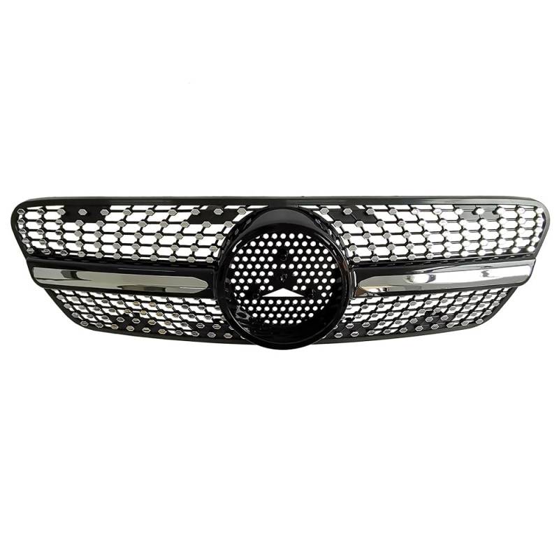 Nierengitter Für M&ercedes B&enz W163 ML-Klasse 1999–2004 Auto-Frontstoßstange Mit Mesh-Rahmen In Diamant-Optik, Schwarz, Mit Insektensicherer Abdeckung von ASHILD