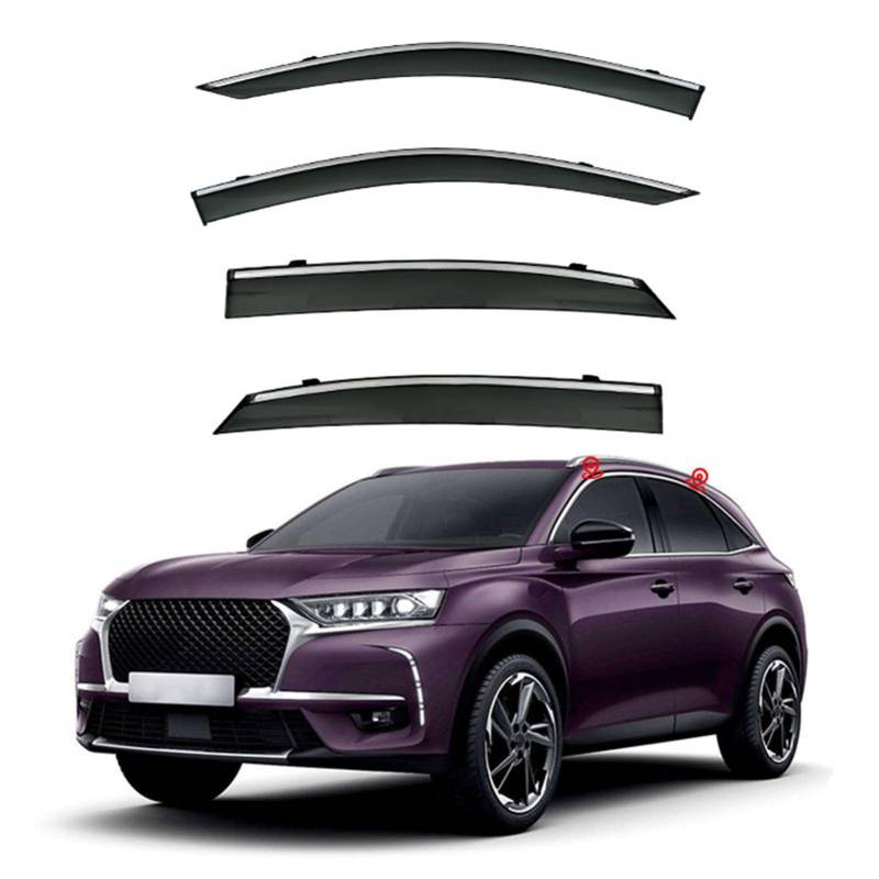 ASHOIH Seitenscheibendeflektoren für Citroen DS 7 Crossback 2018-2024 – Selbstklebend, Regenschutz, Verbesserter Luftstrom, Blendminderung, Einfache Installation, 4er-Set von ASHOIH