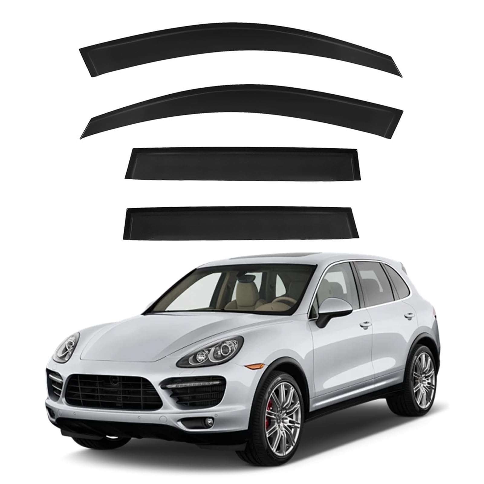 ASHOIH Seitenscheibendeflektoren für Porsche Cayenne 2003-2019 – Selbstklebend, Regenschutz, Verbesserter Luftstrom, Blendminderung, Einfache Installation, 4er-Set(Size:MK1-9PA 2003-2010) von ASHOIH