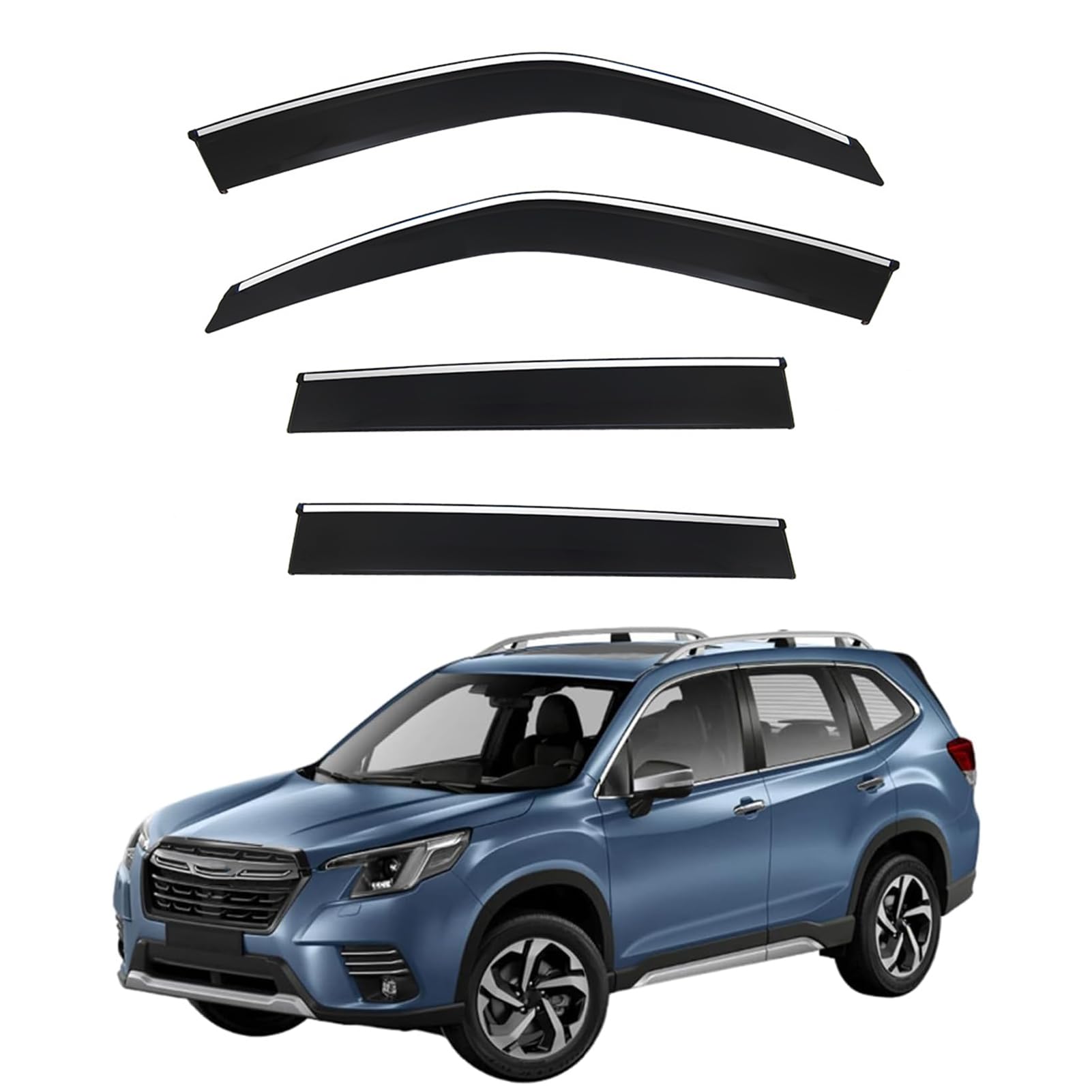 ASHOIH Seitenscheibendeflektoren für Subaru Forester 2009-2019 – Selbstklebend, Regenschutz, Verbesserter Luftstrom, Blendminderung, Einfache Installation, 4er-Set(Size:MK3-SH 2009-2012) von ASHOIH