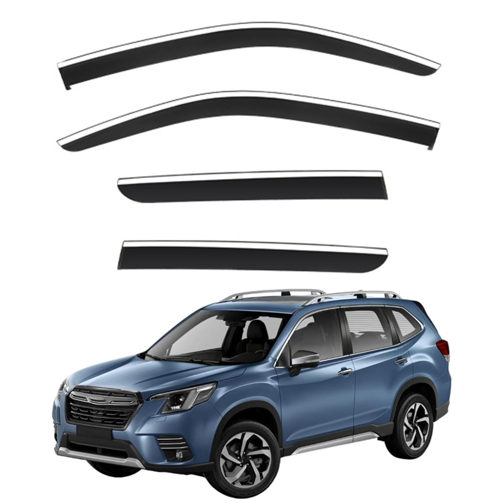 ASHOIH Seitenscheibendeflektoren für Subaru Forester 2009-2019 – Selbstklebend, Regenschutz, Verbesserter Luftstrom, Blendminderung, Einfache Installation, 4er-Set(Size:MK5-SK 2019) von ASHOIH