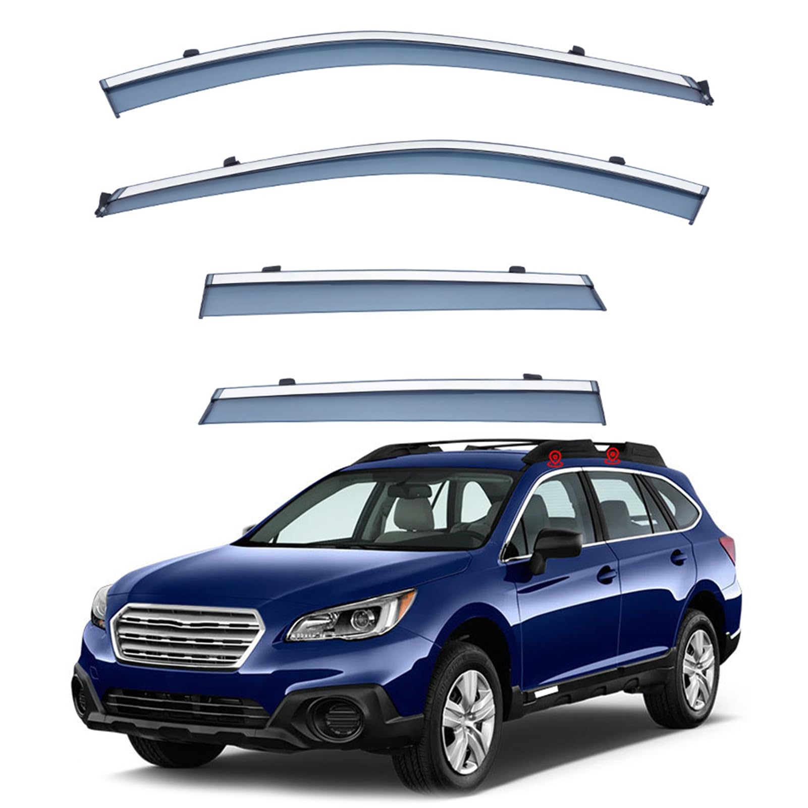 ASHOIH Seitenscheibendeflektoren für Subaru Outback 2010-2021 – Selbstklebend, Regenschutz, Verbesserter Luftstrom, Blendminderung, Einfache Installation, 4er-Set(Size:MK5-BS 2015-2020) von ASHOIH