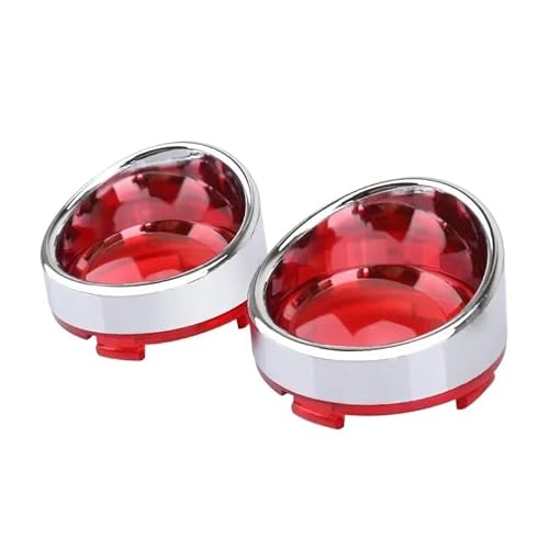 2 Stück Blinkerblende im Visier-Stil for Motorrad-Blinker, Blinker-Linsenverkleidung, kompatibel mit Street Glide, Fat Boy, Softail, Touring(Chrome Red) von ASJFGTEH