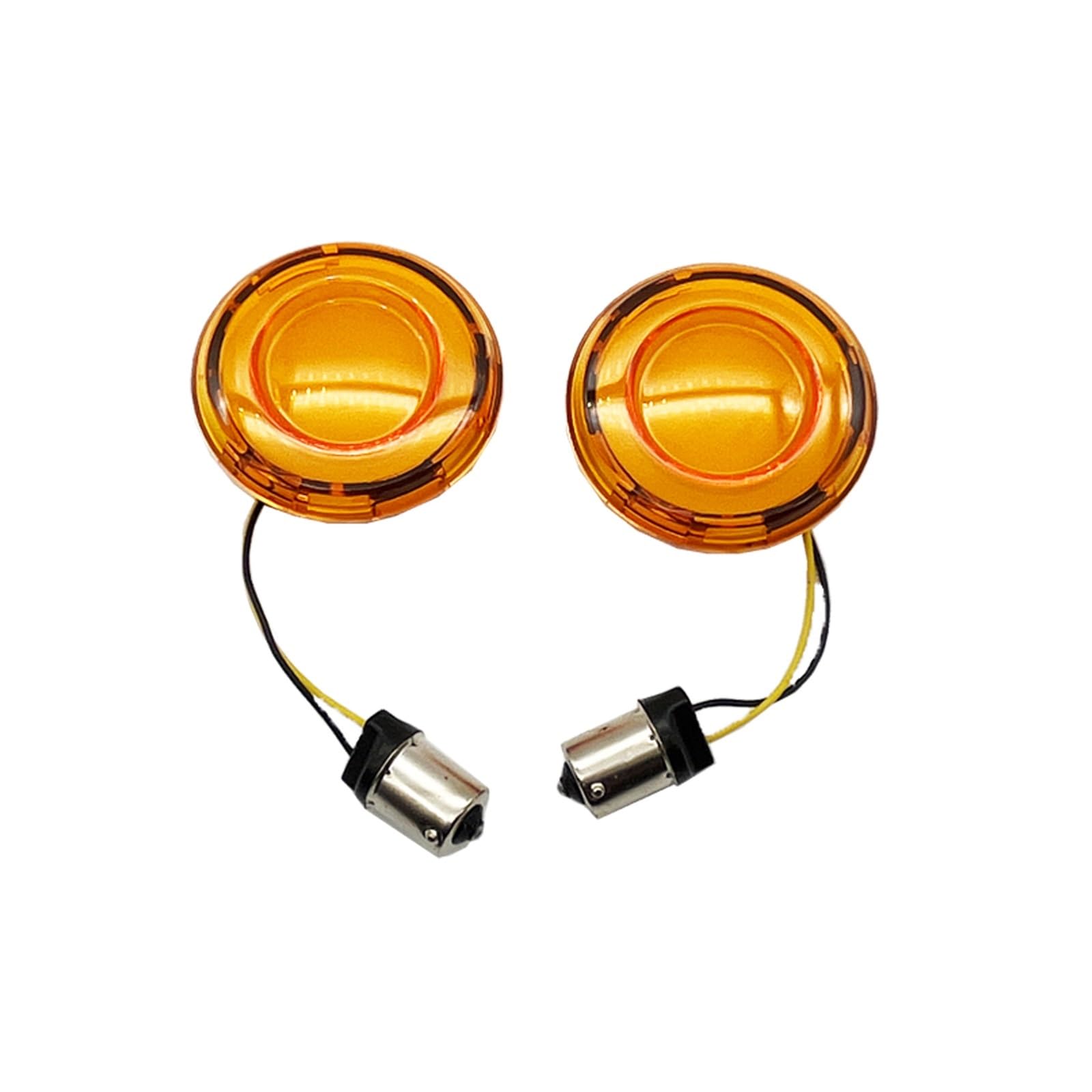 ASJFGTEH Motorrad 1156 LED Bullet Style Rückblinker Lampe Kompatibel mit Glide Dyna Fat Boy Sportster XL Softail FLSTSB(Amber Lens) von ASJFGTEH