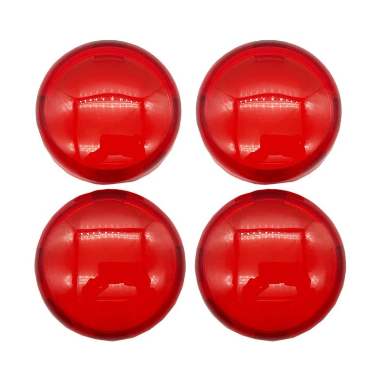 ASJFGTEH Motorrad 2 Zoll Bullet Blinker Licht Objektivabdeckung Kompatibel mit Sportster Touring Street Glide Road King Softail Dyna(4PCS Red) von ASJFGTEH