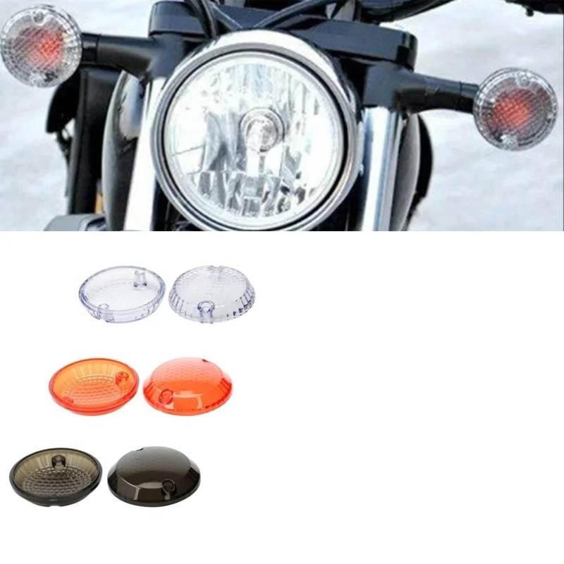 ASJFGTEH Motorrad Blinker Indikatoren Linsen Abdeckung Kompatibel Mit Intruder 1500 1400 VL1500 Boulevard Marauder VZ800 Cruisers(Smoke) von ASJFGTEH