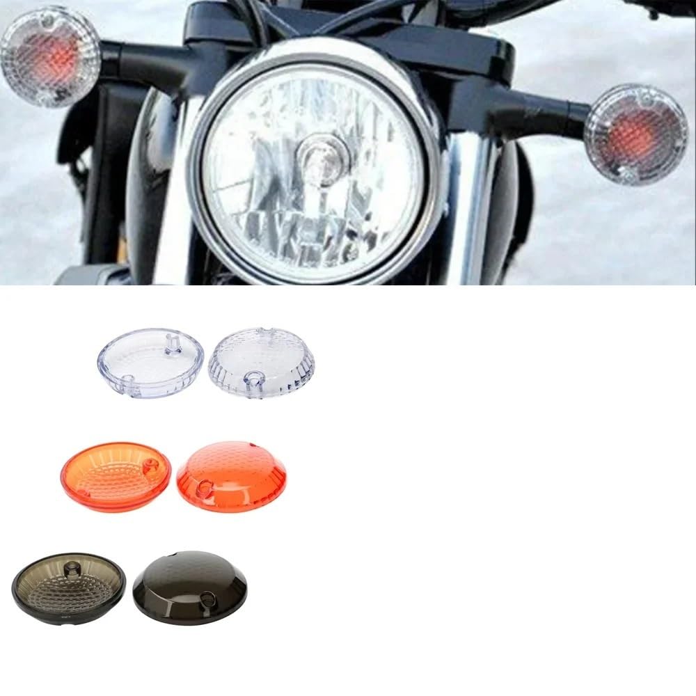 Motorrad Blinker Indikatoren Linsen Abdeckung Kompatibel Mit Intruder 1500 1400 VL1500 Boulevard Marauder VZ800 Cruisers(Clear) von ASJFGTEH