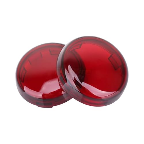 Schwarz Rot Gelb Motorrad Blinker Objektiv Licht Kappen Abdeckung Kompatibel Mit Dyna Softail Electra Glide Road King Sportster 883 1200(Red2pcs) von ASJFGTEH