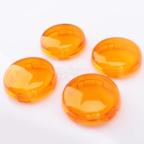 Schwarz Rot Gelb Motorrad Blinker Objektiv Licht Kappen Abdeckung Kompatibel Mit Dyna Softail Electra Glide Road King Sportster 883 1200(Yellow4pcs) von ASJFGTEH