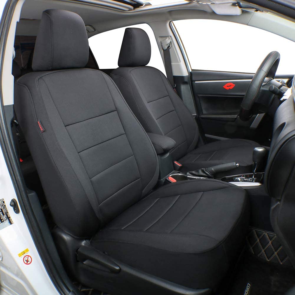 ASKKLP Auto Leder Sitzbezug für Ford Fiesta (2011-2017) [MK7], Universell Autositzschoner Autositz Protektoren Sitzschoner Auto Schonbezüge Auto-Zubehör,A/BLACK von ASKKLP