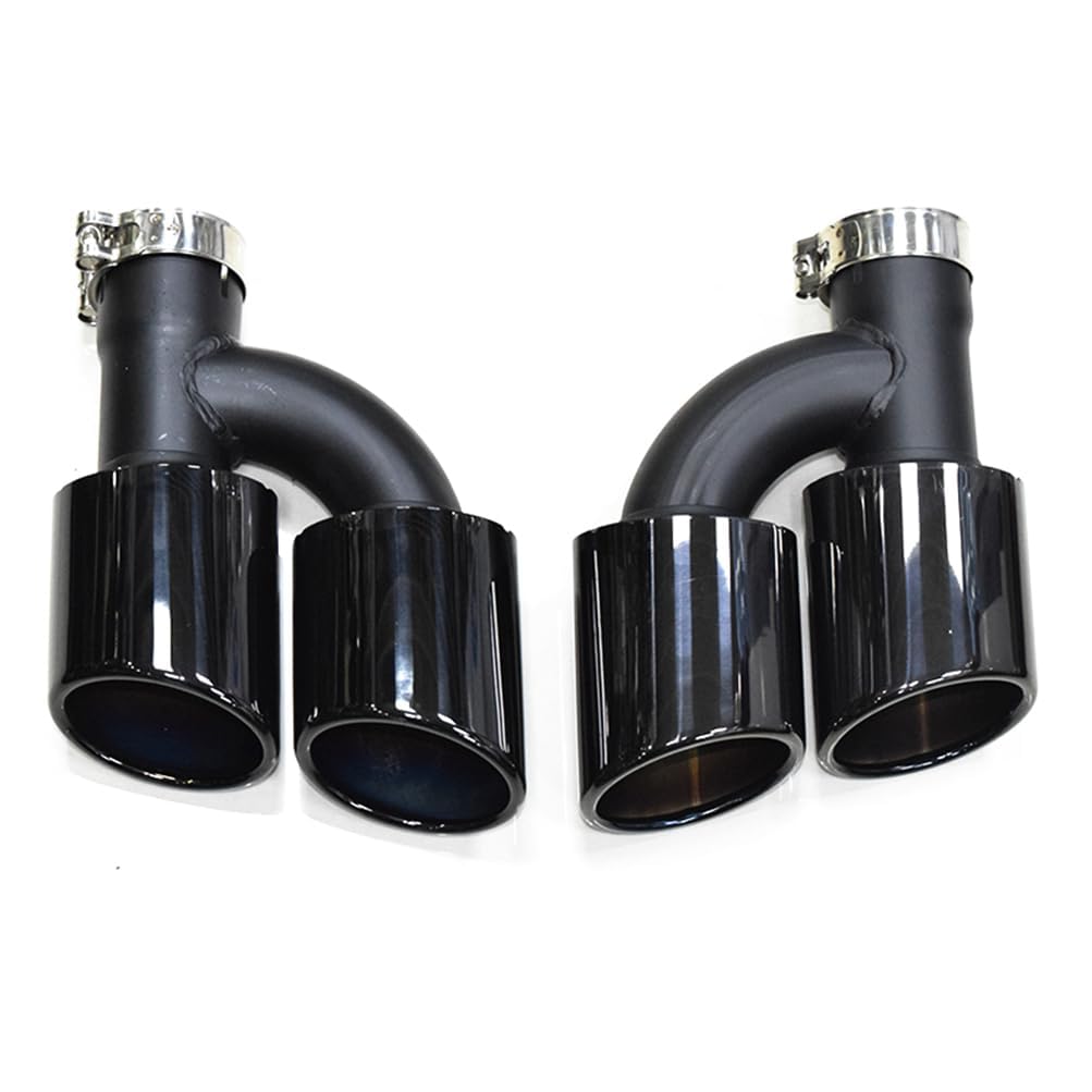 Universelle Auto Auspuffendrohr für Audi A4 A5 A6 A7 Up To S4 S5 S6 S7, Auto Auspuffrohr Spitze Edelstahl Endrohr Fahrzeug Spitze Abgassystem Modellieren Zubehör,A/Black von ASKKLP