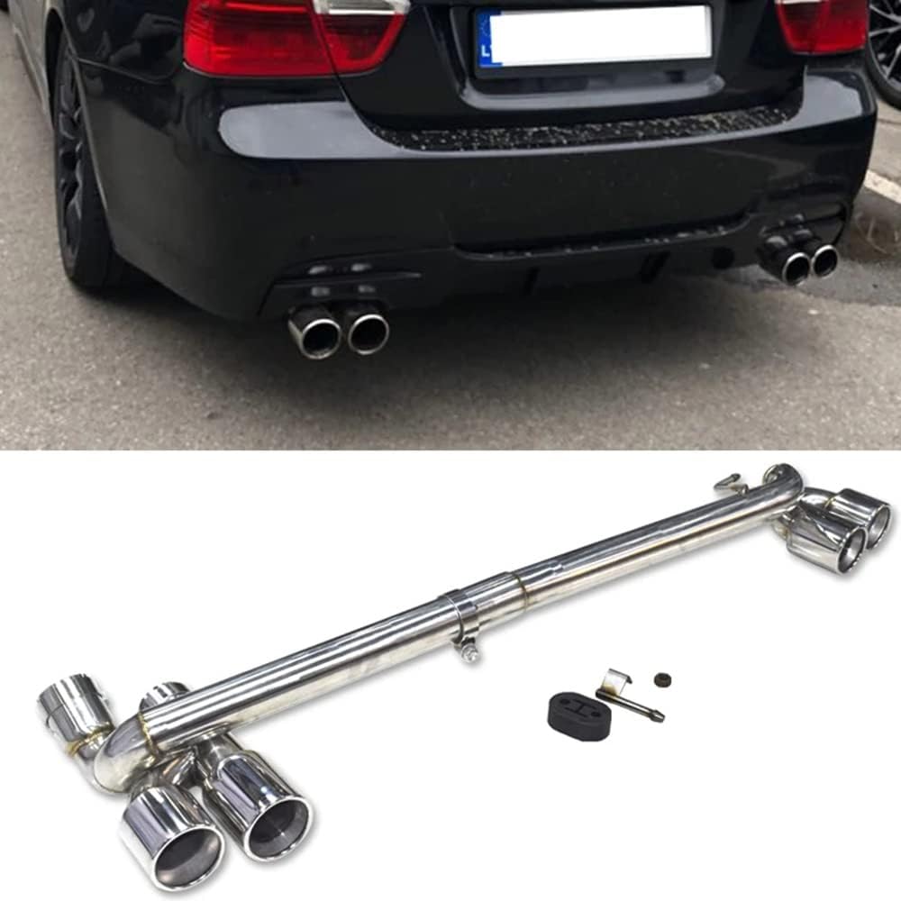 Universelle Auto Auspuffendrohr für BMW E90 E92 E93 318i 320i 325i, Auto Auspuffrohr Spitze Edelstahl Endrohr Fahrzeug Spitze Abgassystem Modellieren Zubehör,B/Silver von ASKKLP